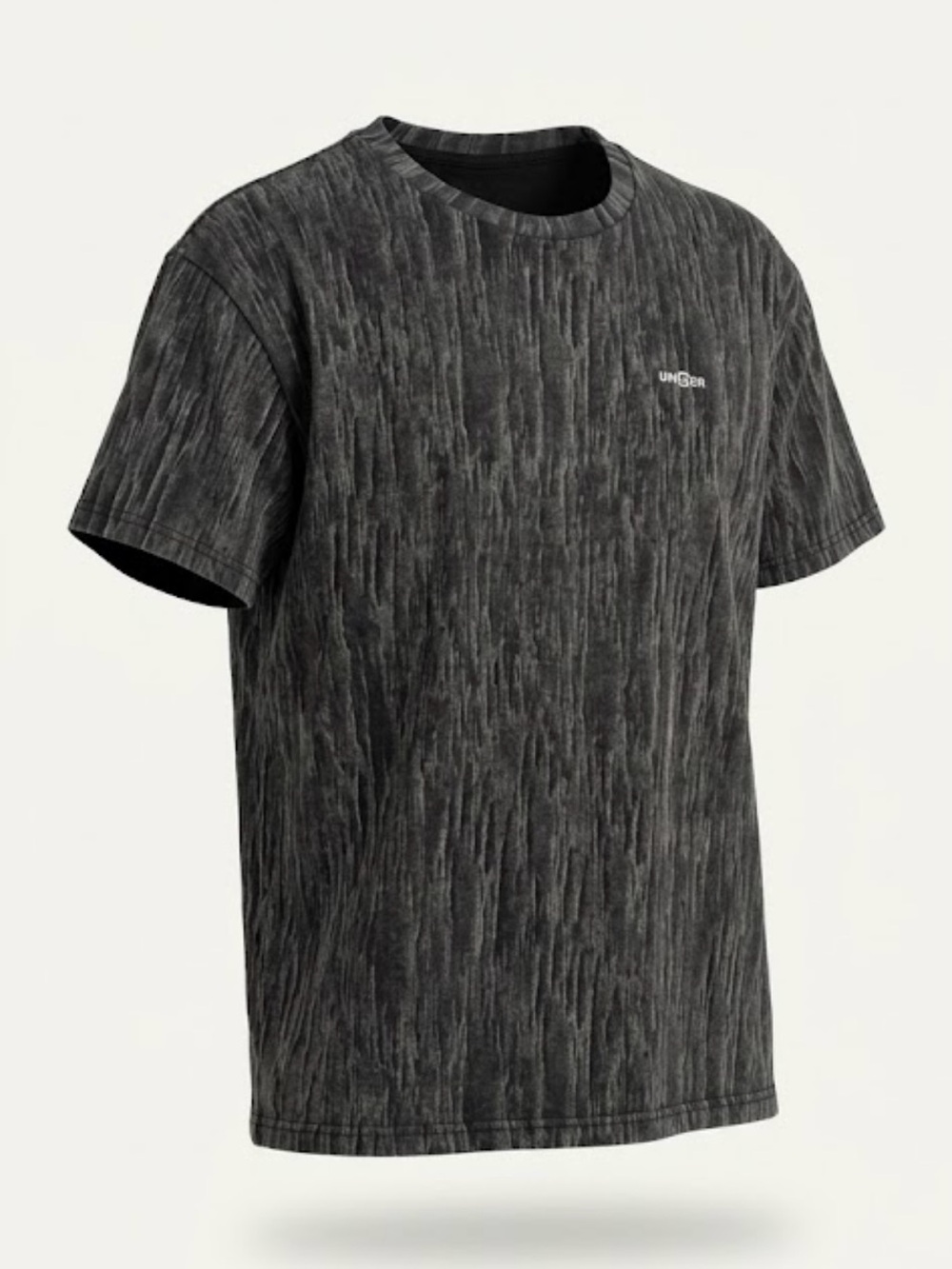 Textured Black and Gray Men's Tee